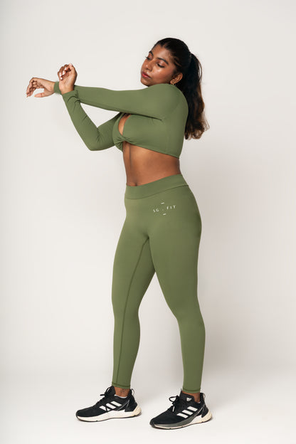 Long-Sleeve Crop + High-Waist Sculpt Set