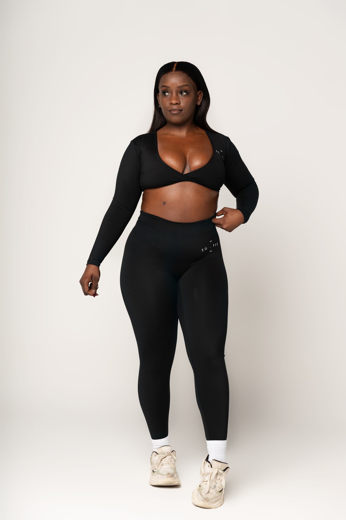 Long-Sleeve Crop + High-Waist Sculpt Set